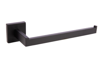 Cofan – Toallero de Baño Negro Mate 27 cm | Acero Inoxidable | Diseño Cuadrado | Kit de Fijación Incluido